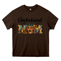Chocolate Brown western dachshund mom Heavy Core Tee - RanaPortraitStore