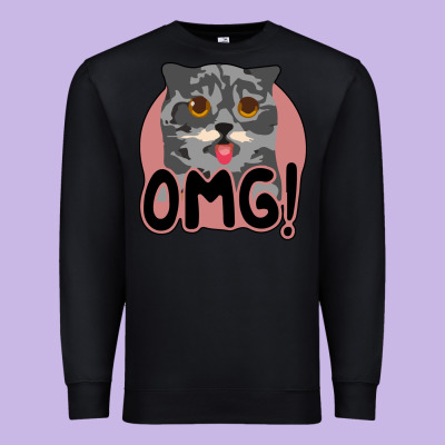 Omg Cat Premium Sweatshirt Designed By Bettercallsaul