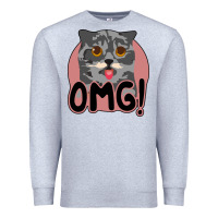 Heather Grey omg cat Premium Sweatshirt - Bettercallsaul