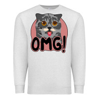 Oatmeal Heather omg cat Premium Sweatshirt - Bettercallsaul