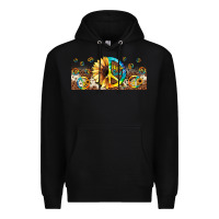 Black hippie soul leopard sunflower Premium Hoodie - JahusDesignShop