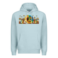Blue Mist hippie soul leopard sunflower Premium Hoodie - JahusDesignShop