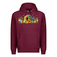 Burgundy hippie soul leopard sunflower Premium Hoodie - JahusDesignShop