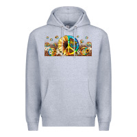 Heather Grey hippie soul leopard sunflower Premium Hoodie - JahusDesignShop