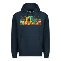 Navy hippie soul leopard sunflower Premium Hoodie - JahusDesignShop