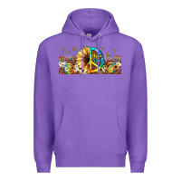 Purple hippie soul leopard sunflower Premium Hoodie - JahusDesignShop