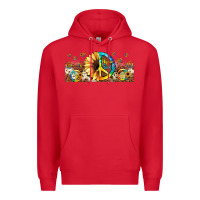 Red hippie soul leopard sunflower Premium Hoodie - JahusDesignShop
