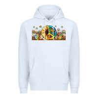 White hippie soul leopard sunflower Premium Hoodie - JahusDesignShop