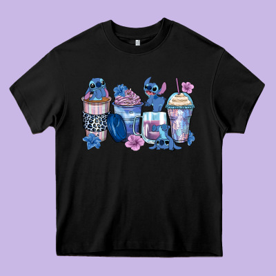 Stitch Coffee Cups Heavy Core Tee Designed By Zillion Design Studio