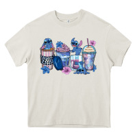 Cream stitch coffee cups Heavy Core Tee - Zillion Design Studio