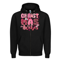 Black christmas vibes pink Zipper Hoodie - MaliasSmallBusiness
