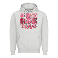 Dove Grey christmas vibes pink Zipper Hoodie - MaliasSmallBusiness