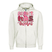 Oatmeal Heather christmas vibes pink Zipper Hoodie - MaliasSmallBusiness