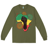 Army Green africa map Long Sleeve Tee - MaliasSmallBusiness