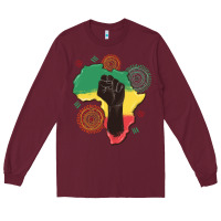 Burgundy africa map Long Sleeve Tee - MaliasSmallBusiness
