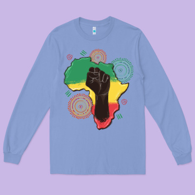 Africa Map Long Sleeve Tee Designed By Maliassmallbusiness