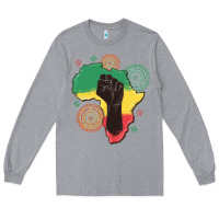 Heather Grey africa map Long Sleeve Tee - MaliasSmallBusiness