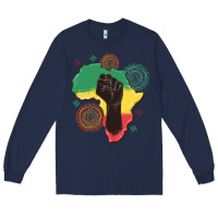 Navy africa map Long Sleeve Tee - MaliasSmallBusiness