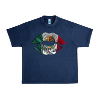Navy mexico lips Urban Heavy Tee - AdoDesignShop