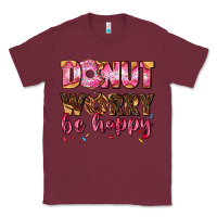 Burgundy donut worry be happy Classic Tee - AdoDesignShop