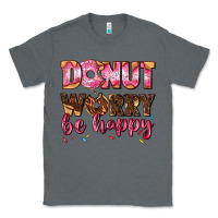 Charcoal Heather donut worry be happy Classic Tee - AdoDesignShop