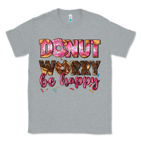 Heather Grey donut worry be happy Classic Tee - AdoDesignShop