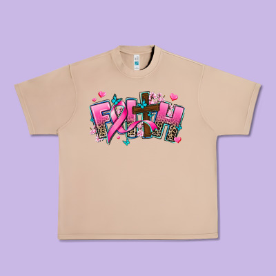 Cancer Faith Cross Urban Heavy Tee Designed By Adodesignshop