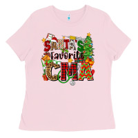 Bubblegum Pink santa's favorite cma Ladies Tee - Zillion Design Studio