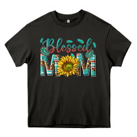 Asphalt western blessed mom with sunflower Heavy Core Tee - texasbilliewilder
