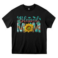 Black western blessed mom with sunflower Heavy Core Tee - texasbilliewilder