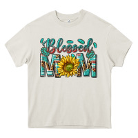 Cream western blessed mom with sunflower Heavy Core Tee - texasbilliewilder