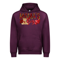 Mauve Wine Mamas boy with leopard mother's day Urban Hoodie - HowdyJamesFarm