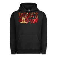 Pigment Black Mamas boy with leopard mother's day Urban Hoodie - HowdyJamesFarm