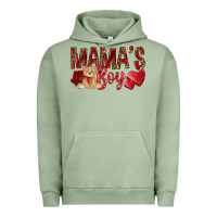 Pigment Oil Green Mamas boy with leopard mother's day Urban Hoodie - HowdyJamesFarm