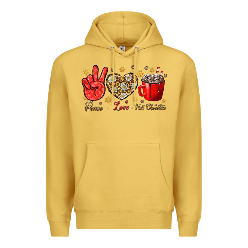 Peace Love Hot Chocolate Premium Hoodie by NancyCooperArtShop | Teevron