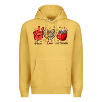 Antique Gold Peace love hot chocolate Premium Hoodie - NancyCooperArtShop