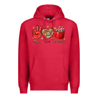 Cardinal Peace love hot chocolate Premium Hoodie - NancyCooperArtShop