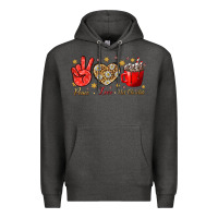 Charcoal Heather Peace love hot chocolate Premium Hoodie - NancyCooperArtShop