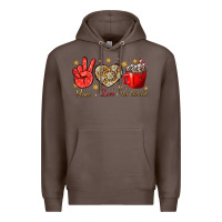 Coffee Peace love hot chocolate Premium Hoodie - NancyCooperArtShop