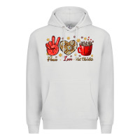 Dove Grey Peace love hot chocolate Premium Hoodie - NancyCooperArtShop
