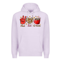 Lilac Peace love hot chocolate Premium Hoodie - NancyCooperArtShop