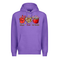 Purple Peace love hot chocolate Premium Hoodie - NancyCooperArtShop