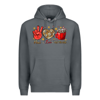 Rock Peace love hot chocolate Premium Hoodie - NancyCooperArtShop