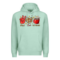 Seafoam Peace love hot chocolate Premium Hoodie - NancyCooperArtShop