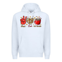 White Peace love hot chocolate Premium Hoodie - NancyCooperArtShop