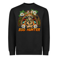 Black easter egg hunter  rabbit rainbow Heavyweight Sweatshirt - BarkalooDesign