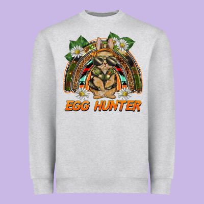 Easter Egg Hunter  Rabbit Rainbow Heavyweight Sweatshirt Designed By Barkaloodesign