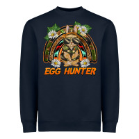 Navy easter egg hunter  rabbit rainbow Heavyweight Sweatshirt - BarkalooDesign