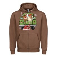 Chestnut christmas santa and reindeer truck Zipper Hoodie - MaliasSmallBusiness