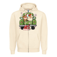 Sandshell christmas santa and reindeer truck Zipper Hoodie - MaliasSmallBusiness